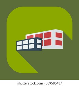 Flat modern design with shadow icons building