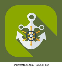 Flat modern design with shadow icons anchor