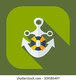 Flat modern design with shadow icons anchor