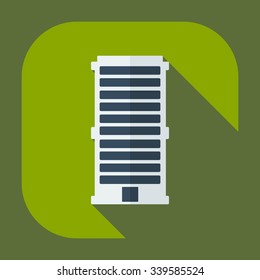Flat modern design with shadow icons building