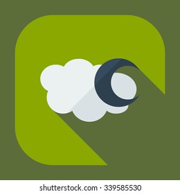 Flat modern design with shadow icons moon