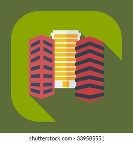 Flat modern design with shadow icons building