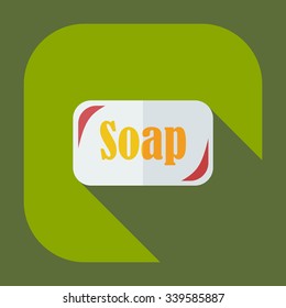 Flat modern design with shadow icons soap