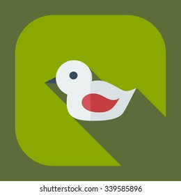 Flat modern design with shadow icons duck bath