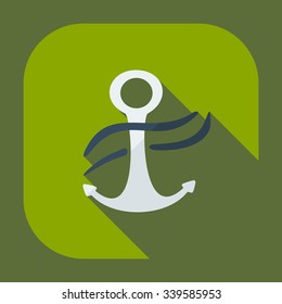 Flat modern design with shadow icons anchor