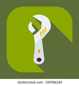Flat modern design with shadow icons wrench