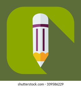 Flat modern design with shadow icons pencil
