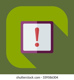 Flat modern design with shadow icons warning 