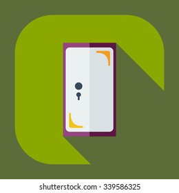 Flat modern design with shadow icons door
