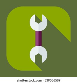 Flat modern design with shadow icons wrench