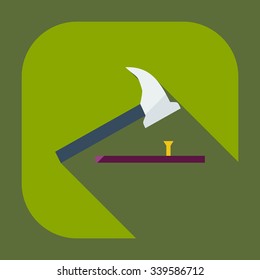 Flat modern design with shadow icons hammer