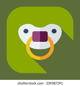 Flat modern design with shadow icons soother