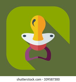 Flat modern design with shadow icons soother