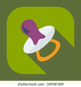 Flat modern design with shadow icons soother