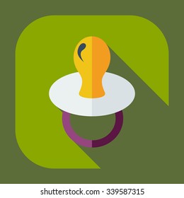 Flat modern design with shadow icons soother
