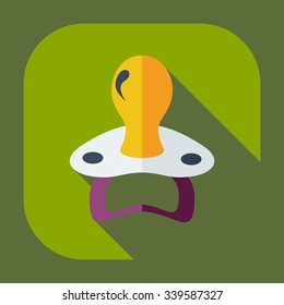 Flat modern design with shadow icons soother
