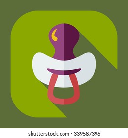Flat modern design with shadow icons soother