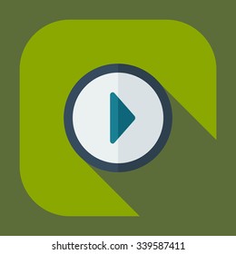 Flat modern design with shadow icons play