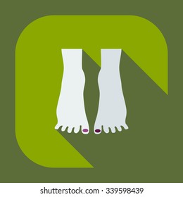 Flat modern design with shadow icons pedicure
