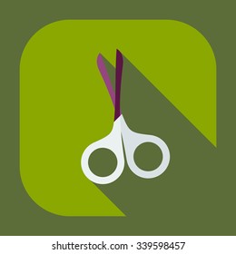 Flat modern design with shadow icons scissors