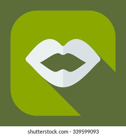 Flat modern design with shadow icons lips
