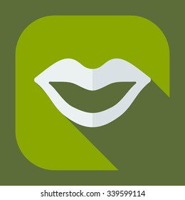 Flat modern design with shadow icons lips