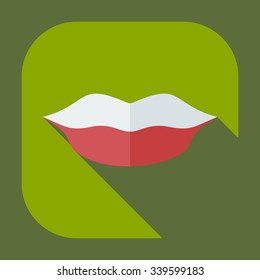 Flat modern design with shadow icons lips