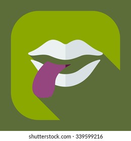 Flat modern design with shadow icons lips