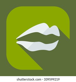 Flat modern design with shadow icons lips