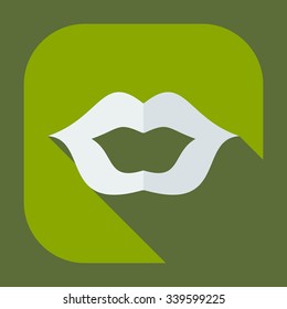 Flat modern design with shadow icons lips