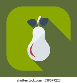Flat modern design with shadow icons pear