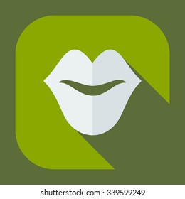 Flat modern design with shadow icons lips