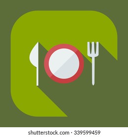 Flat modern design with shadow icons dishes