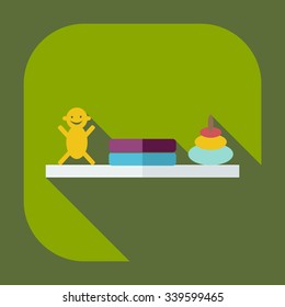 Flat modern design with shadow icons books