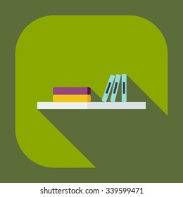 Flat modern design with shadow icons books
