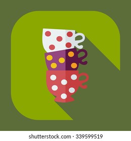 Flat modern design with shadow icons cup
