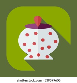 Flat modern design with shadow icons sugar-bowl