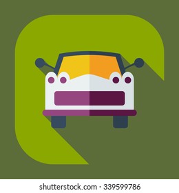Flat modern design with shadow icons car