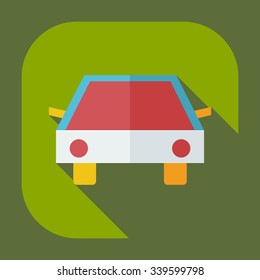 Flat modern design with shadow icons car