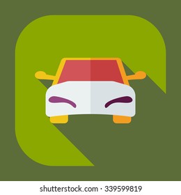 Flat modern design with shadow icons car