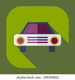 Flat modern design with shadow icons car