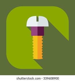 Flat modern design with shadow icons screw