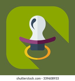 Flat modern design with shadow icons soother