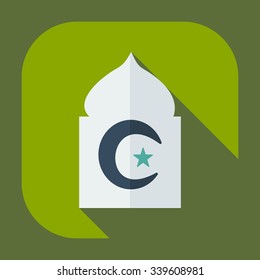 Flat modern design with shadow icons mosque