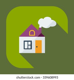 Flat modern design with shadow icons house