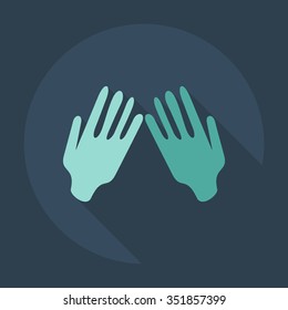 Flat modern design with shadow icons praying hands