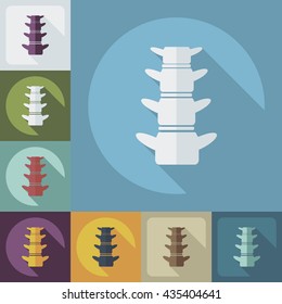 Flat modern design with shadow icons spine