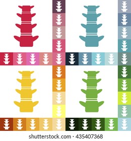 Flat modern design with shadow icons spine
