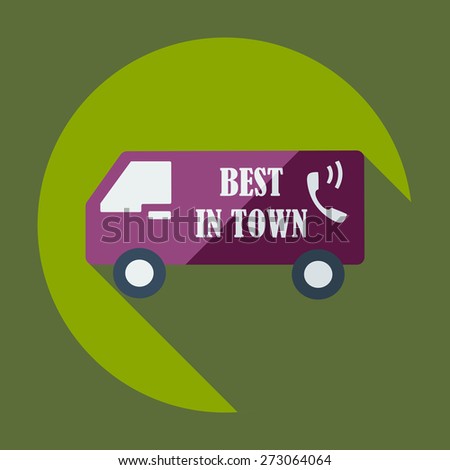 Flat modern design with shadow icons car shipping