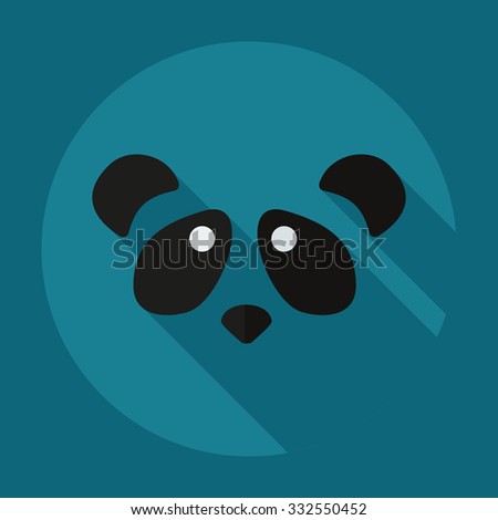Flat modern design with shadow icons pandas